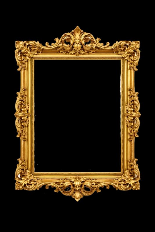 Moldura Dourada Ornamentada Estilo Clássico PNG fundo transparente - Frame Golden Ornate Style Classic transparent backg