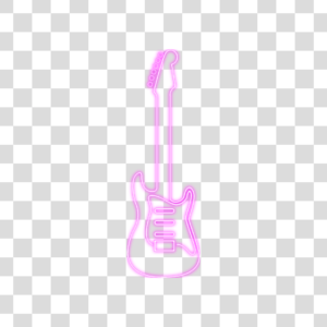 Guitarra neon rosa Png