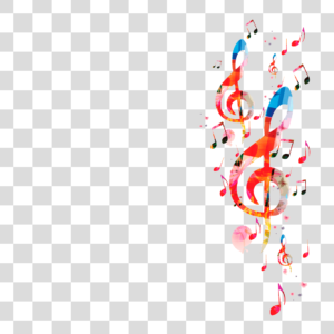 Notas musicais coloridas Png