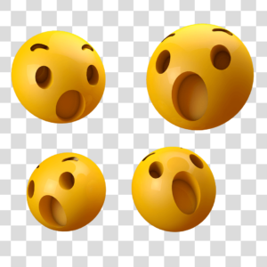 Emoji surpreso 3d Png